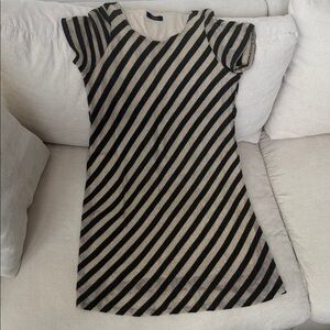 Striped Short-Sleeve Maternity Knit Dress